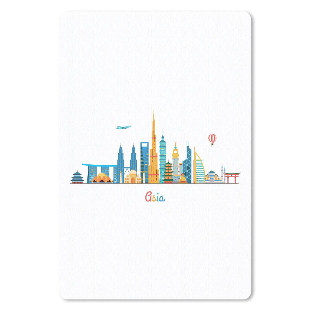MuchoWow Mauspad Mousepad Skyline - Asien - Regenbogen 18x27 cm - Mousepads - Maus Mat - Pad - Mausunterlage