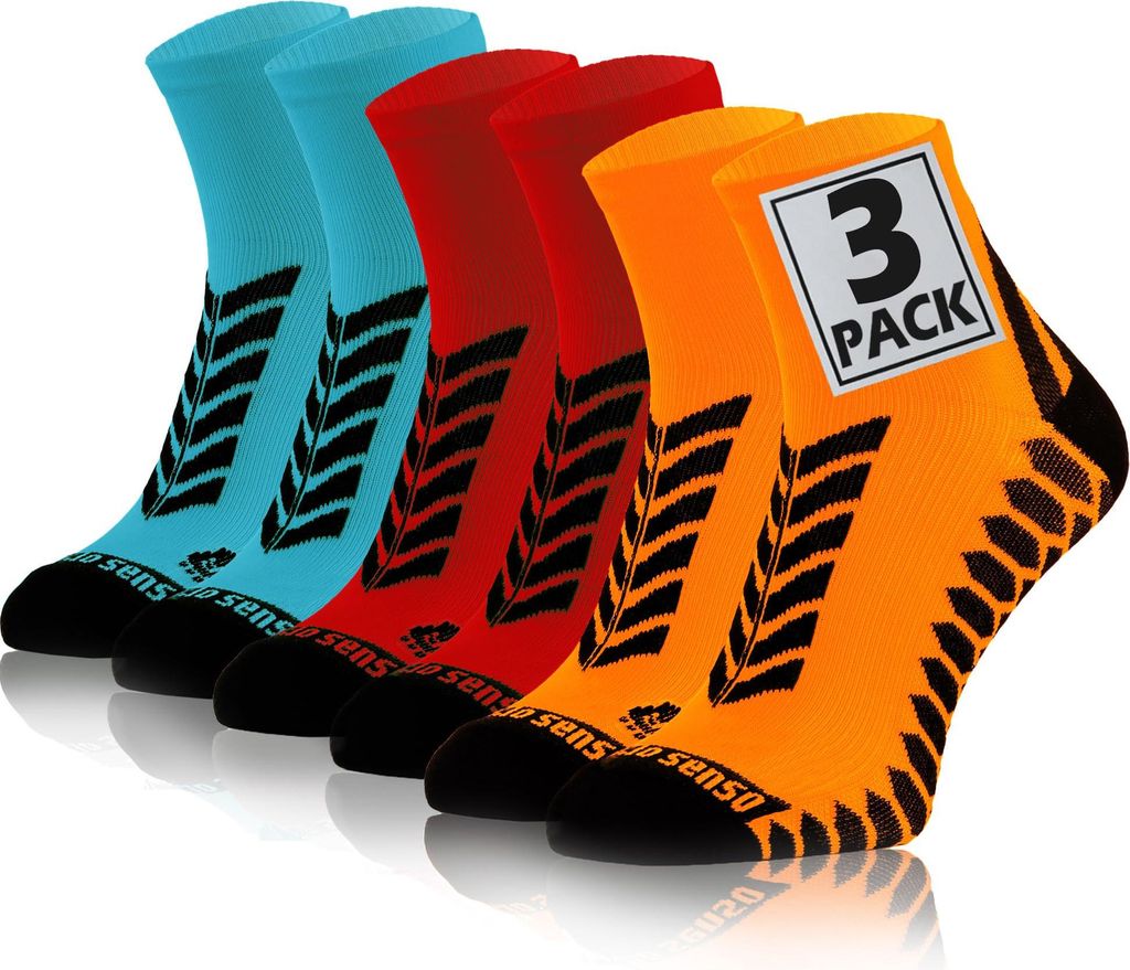 Sesto Senso Sportsocken – Bequeme, atmungsaktive Socken – Unisex für Damen und Herren, Größe 35-38, Farb-Mix - 3er-Pack