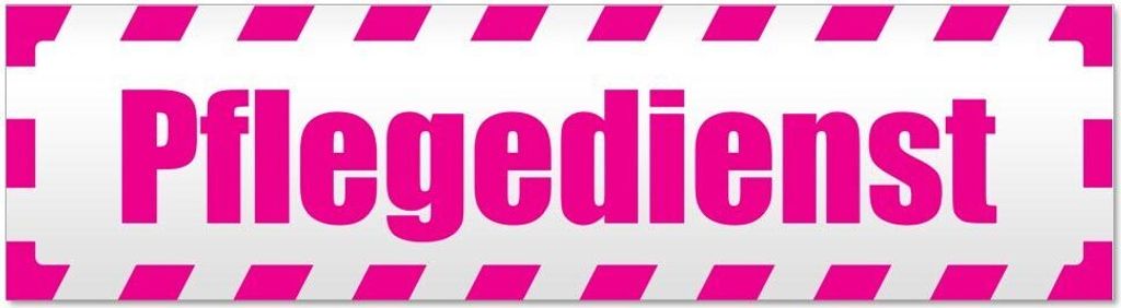 Kiwistar - Autoaufkleber - Pink - 45 x 12 cm - Pflegedienst gestreift - Hinweis Aufkleber Sticker für Auto, Kfz, Fahrrad, PKW, LKW