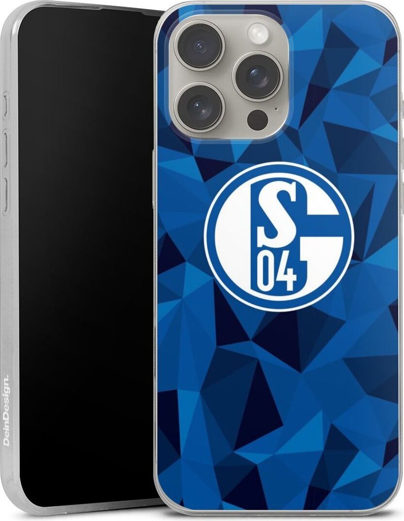 DeinDesign Slim Hülle für Apple iPhone 16 Pro Max Silikon Case Ultra Dünn Handyhülle Camouflage FC Schalke 04 Muster