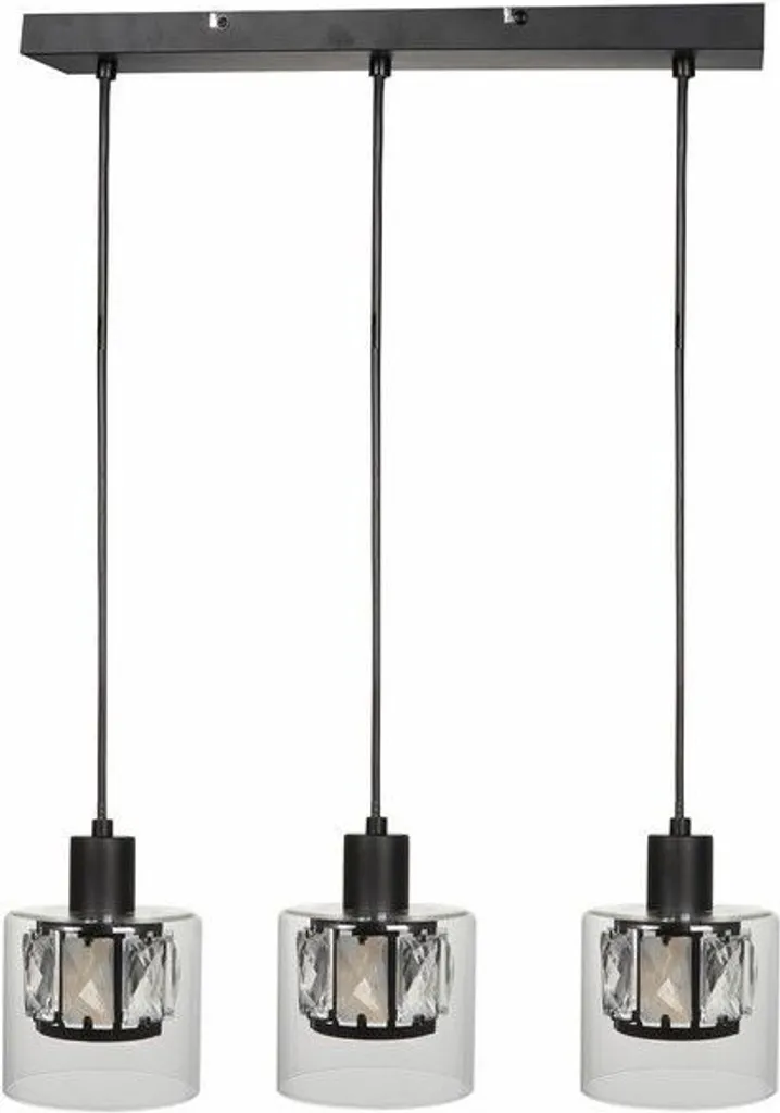 Suspension Elmo noire Reality 3xE14 en métal - Luminaire 120x47x12 cm