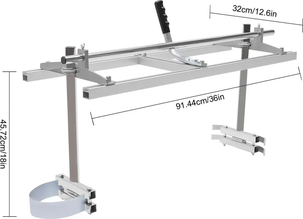 Guide de Tronçonneuse Largeur 91 cm en Argent pour Sciage de Planches Pro