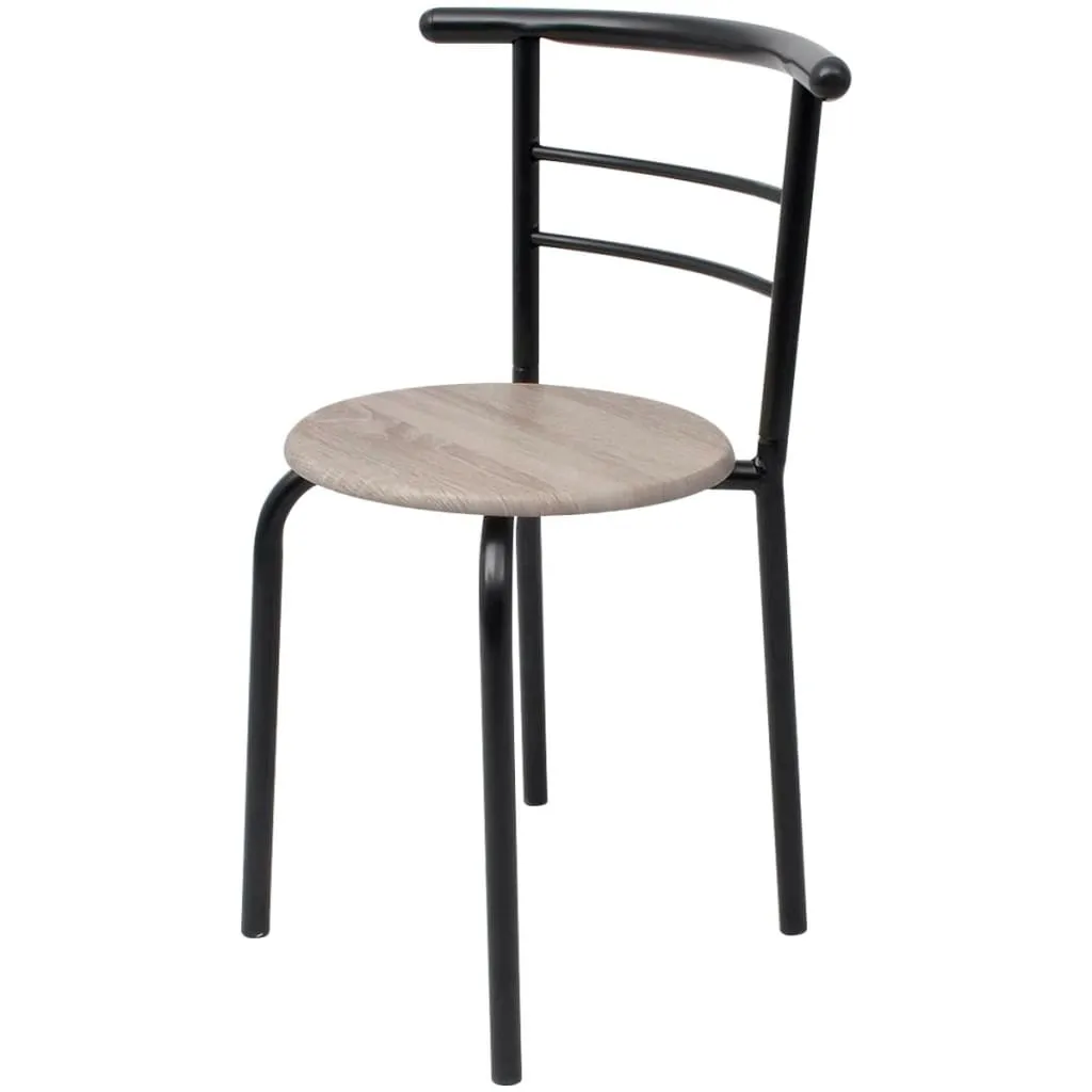 Set Tavolo Da Cucina 3 Pezzi Con 2 Sedie - Angolo Colazione In Legno Asiatico - Finitura Cappuccino, Dimensioni Contenute
