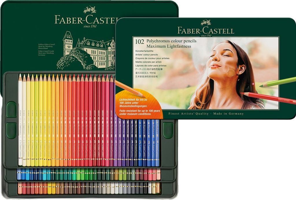 FABER-CASTELL Künstlerfarbstifte Polychromos -102-teilig in Metalletui