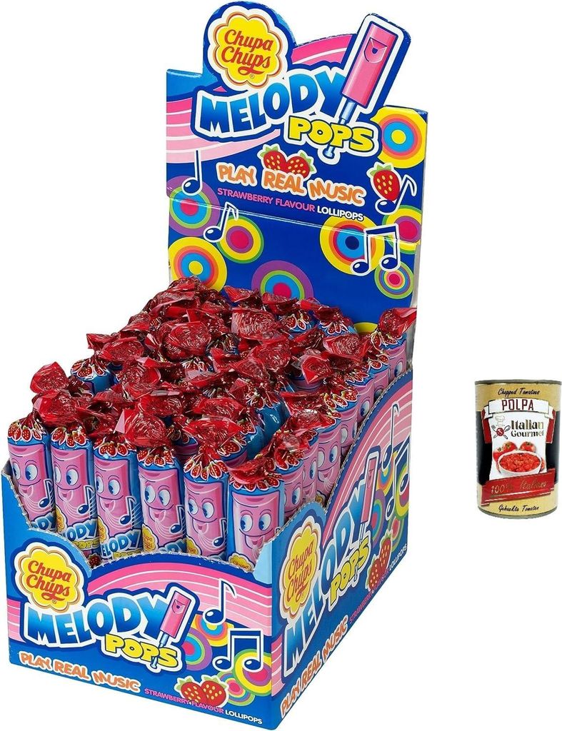 CHUPA CHUPS MELODY POPS Box 48 Stück+ Italian Gourmet polpa 400g