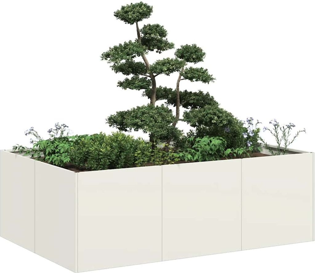 Maison Exclusive - Pflanzkübel Weiß 120x80x40 cm Stahl