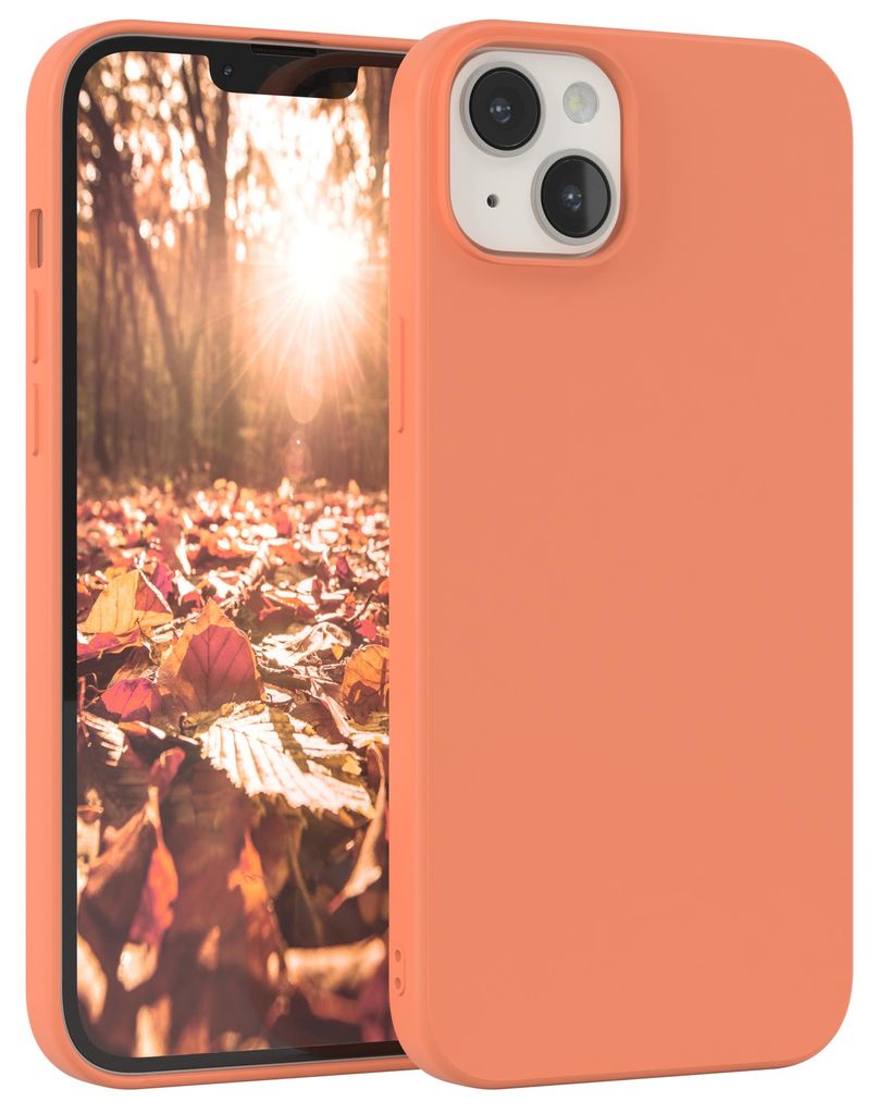 EAZY CASE - TPU Hülle für Apple iPhone 14 Plus, TPU Case stoßfeste Handyhülle, weiches Cover mit Kameraschutz, Silikonhülle in Orange