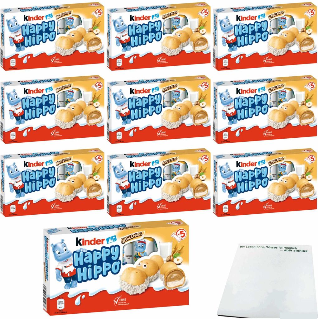 Ferrero Kinder Happy Hippo Haselnuss Maxipack (10x5 Riegel) Produktbild 