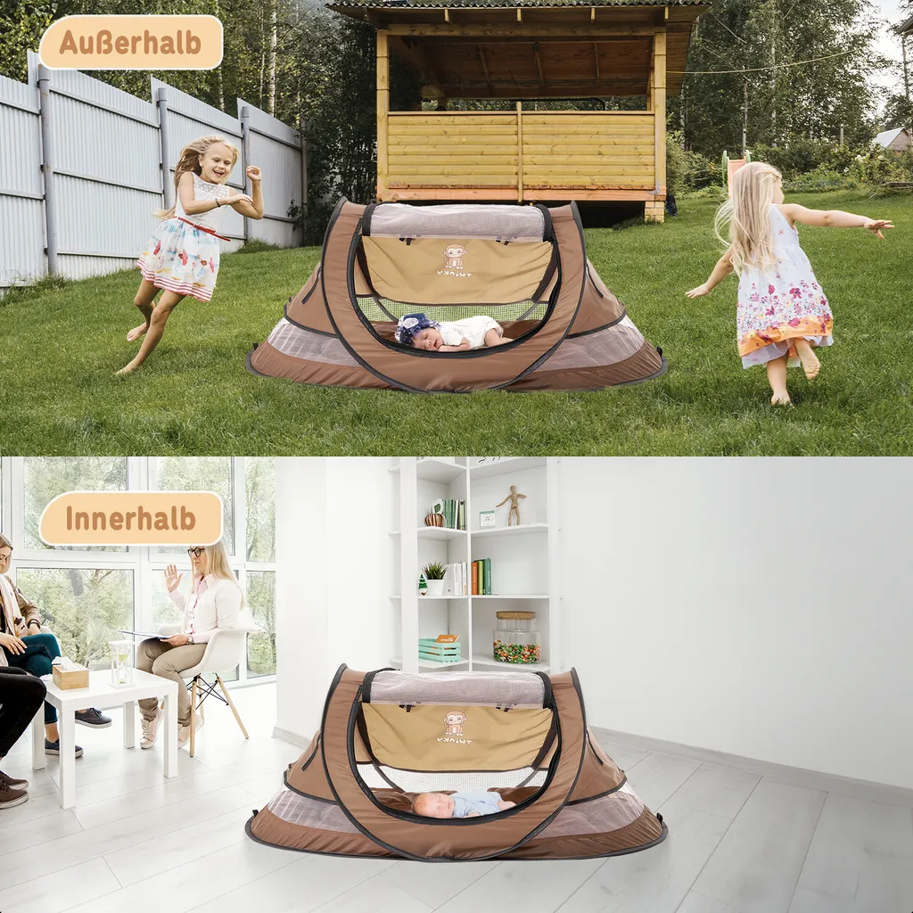 Lit de Bébé Nomade pour Vacances et Sorties avec Matelas Confortable