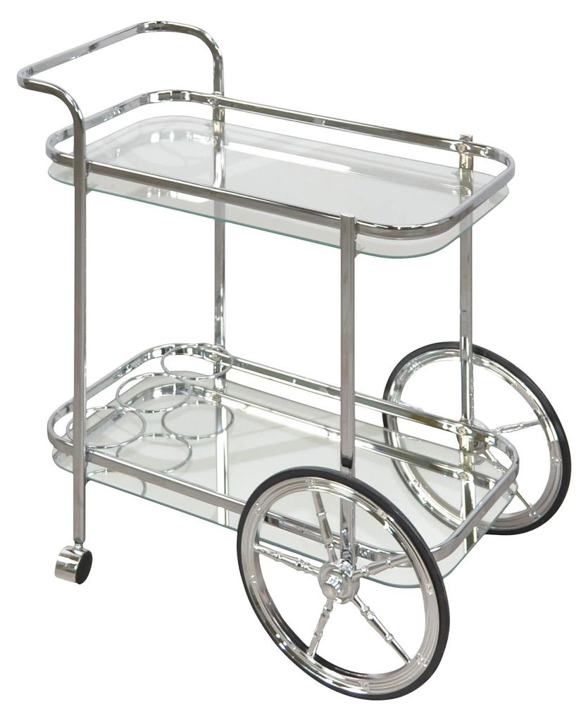 Servierwagen Barwagen Chrom 69x43x75cm Retro