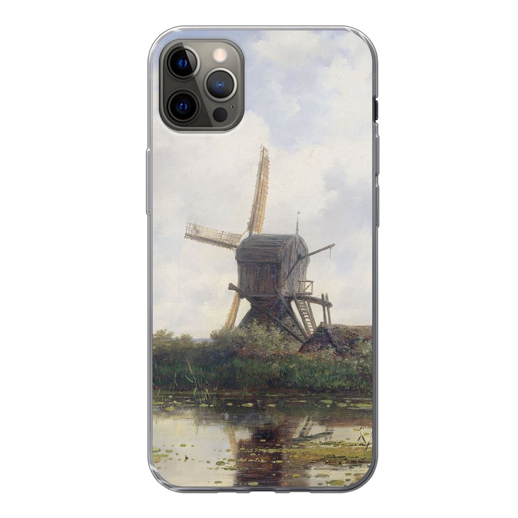 MuchoWow Handyhülle Schutzhülle Hülle für iPhone 12 Pro Max Malerei - Mühle - Alte Meister Silikon Softcase Handy Hülle - Hartschale