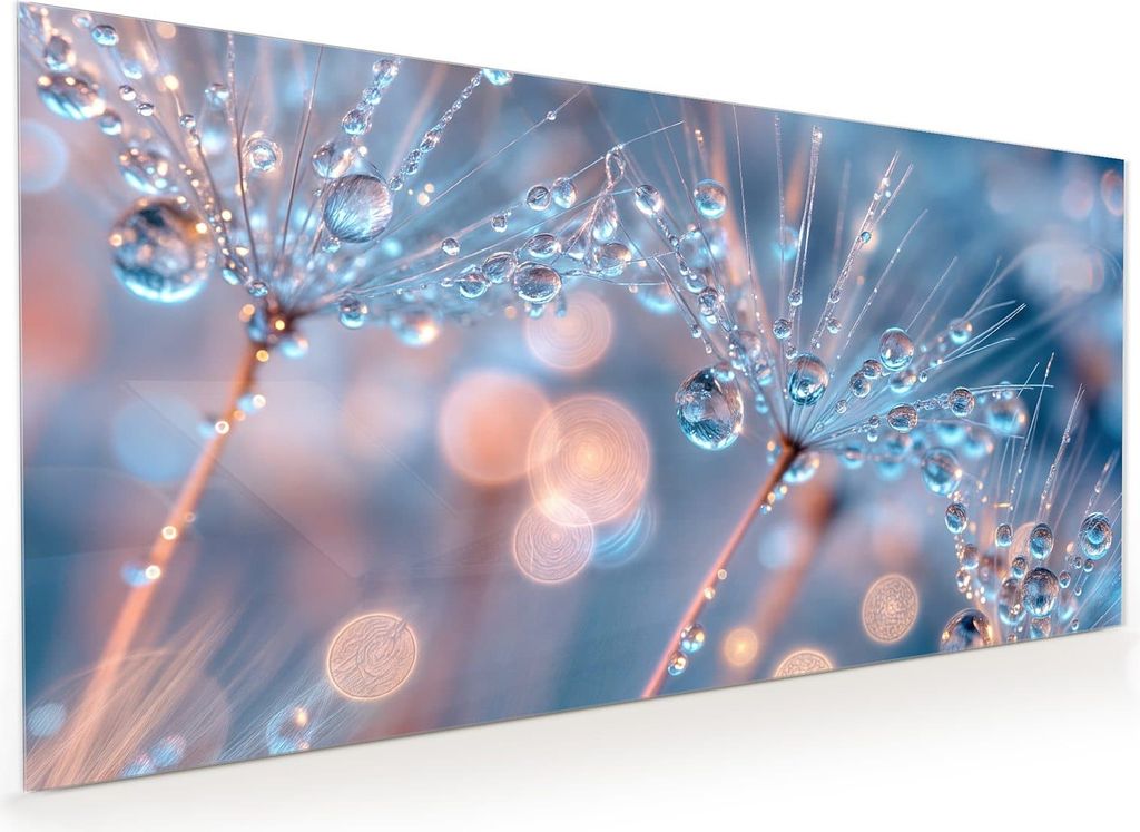 Küchenrückwand Spritzschutz Glas mit Motiv Wassertropfen Kunst 40 x 40 cm