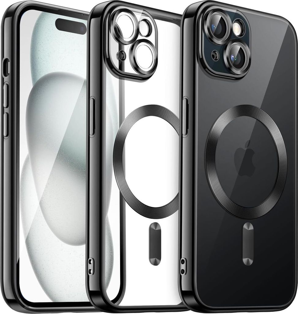 Custodia per iPhone 15 Protezione MagSafe Nero Silicone Immagine del prodotto 
