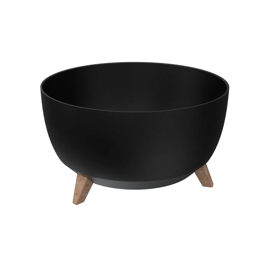 Pot de fleur rond sur pieds 47 cm noir - Jardinière design intérieur