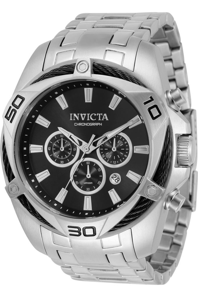 Invicta Bolt 32372 Herren uhr - Wasserdicht - Analog - Quarzuhrwerk - Edelstahl mit schwarzen zifferblat - 50mm