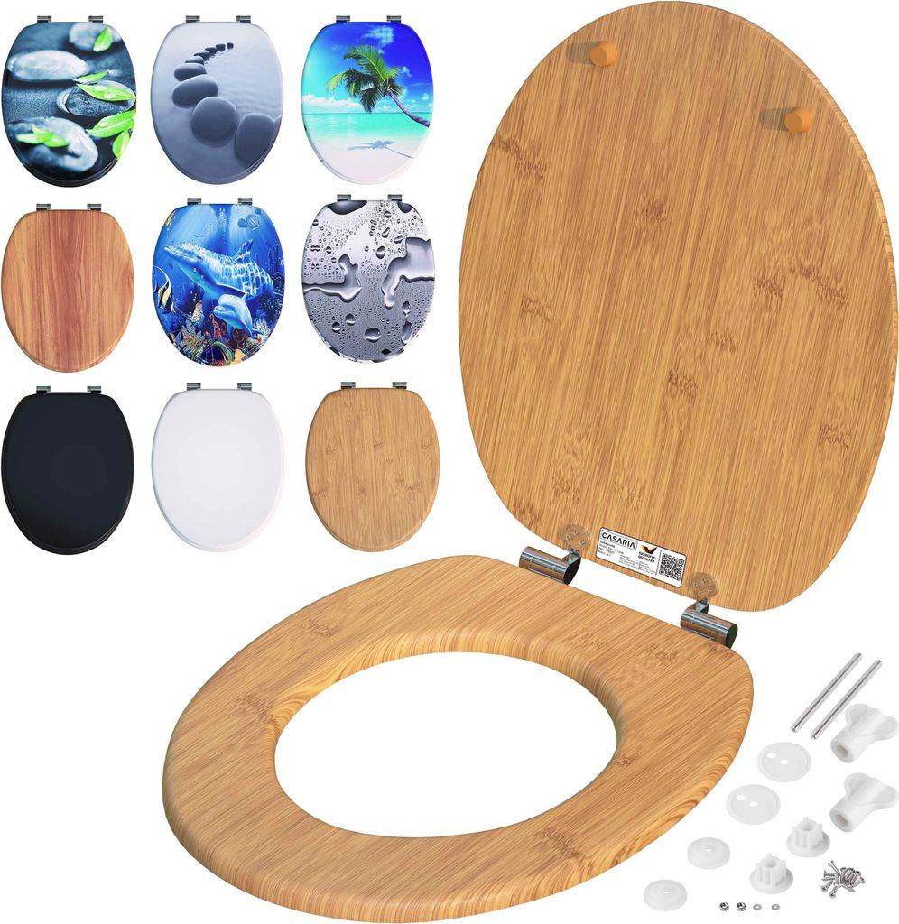 CASARIA® Toilettendeckel mit doppelter Absenkautomatik MDF Produktbild 1