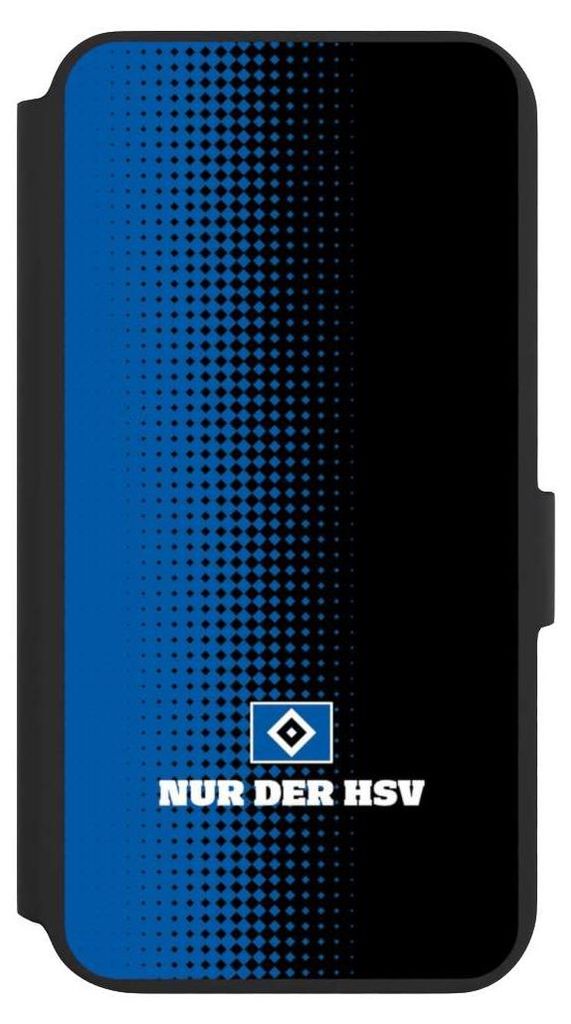 NIVOCASE Klapphülle für Samsung Galaxy S22+ Handyhülle aus Kunst Leder NIVOflip schwarz HSV Logo Offizielles Lizenzprodukt