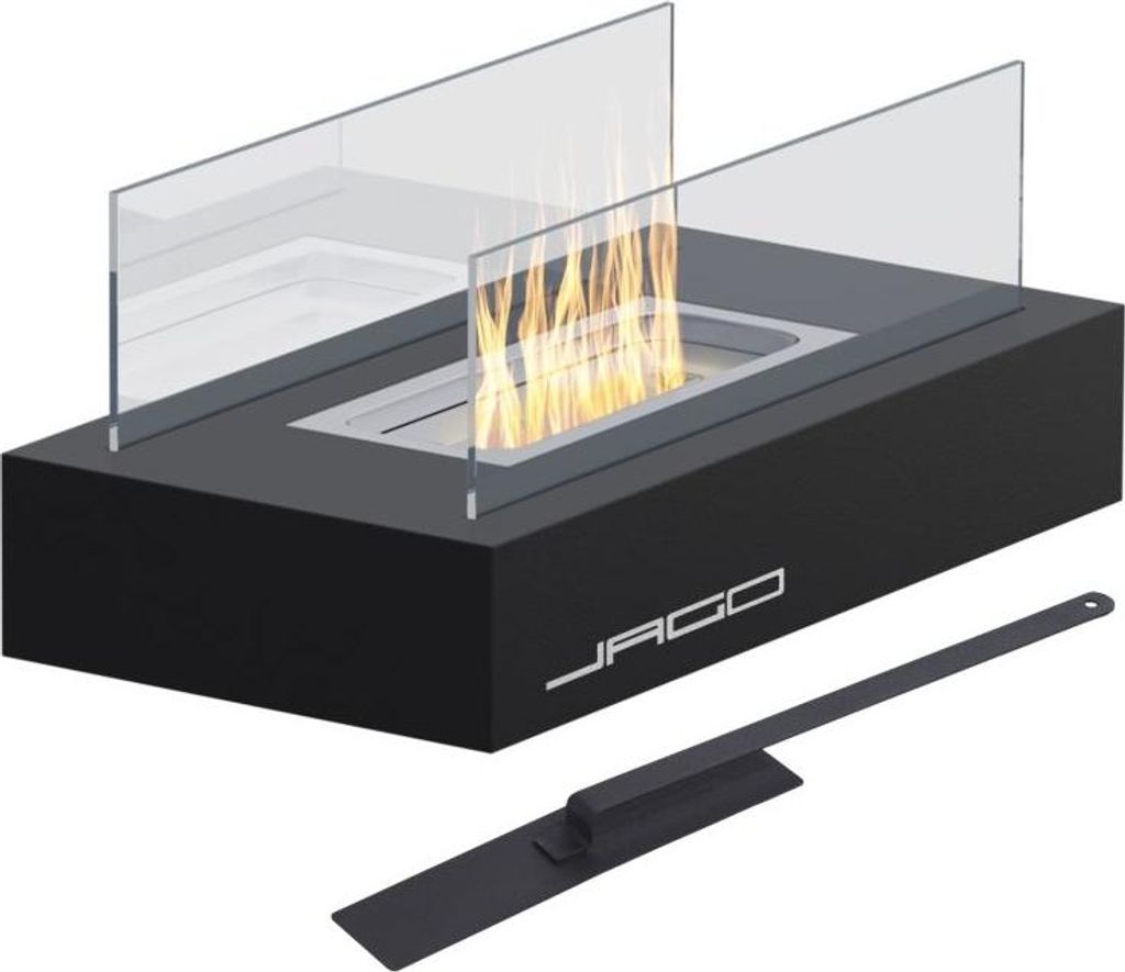 JAGO Stolní krb nerezový, černý, 350 x 182 x 146 mm Obrázek produktu 