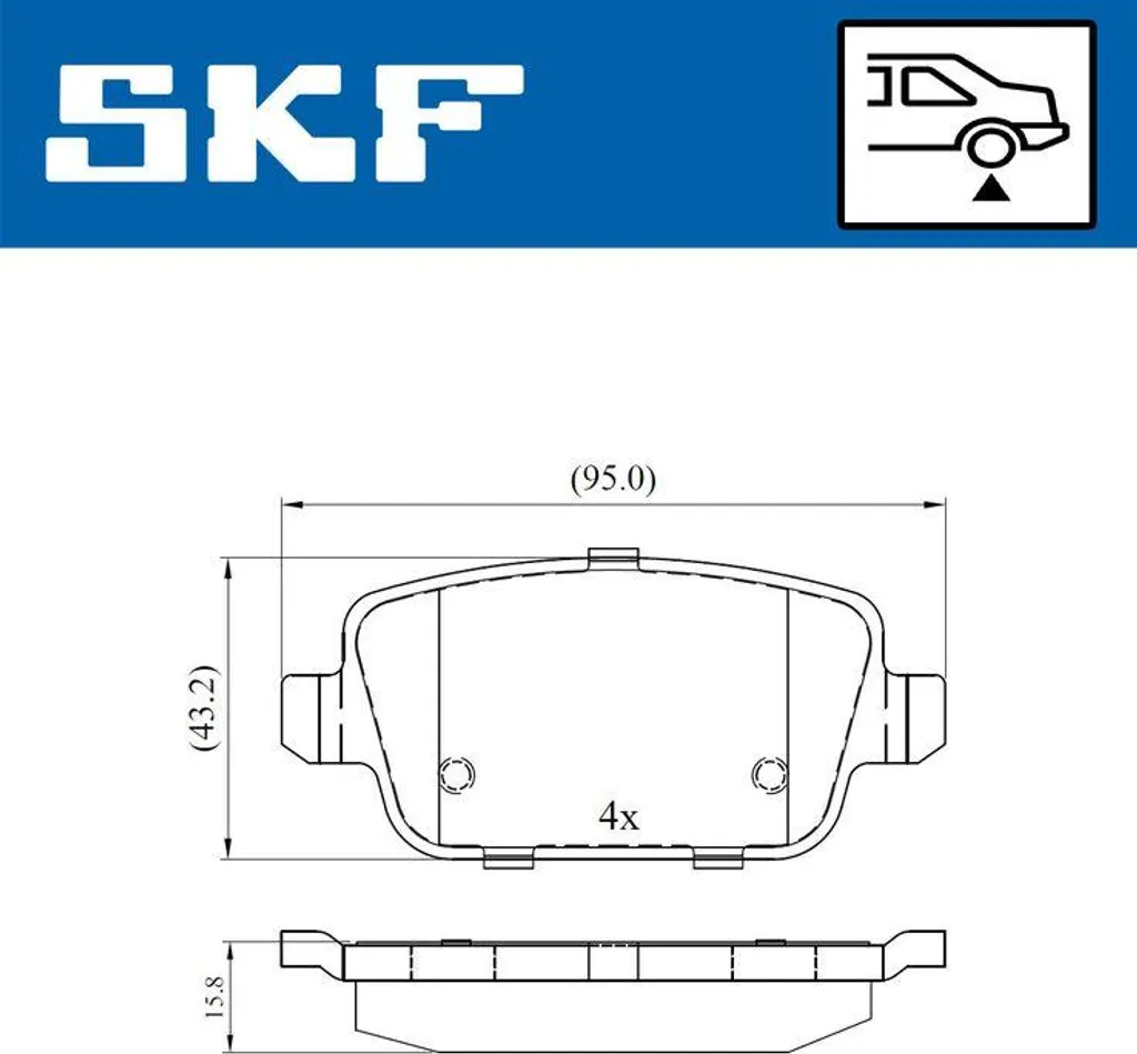 SKF VKBP 90498 Jeu de Plaquettes de Frein à Disque OE LR003655 Freelander