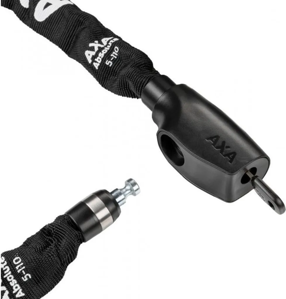 Antivol Absolute chaîne acier 8 mm gainé polyester noir 110 cm de long - 3