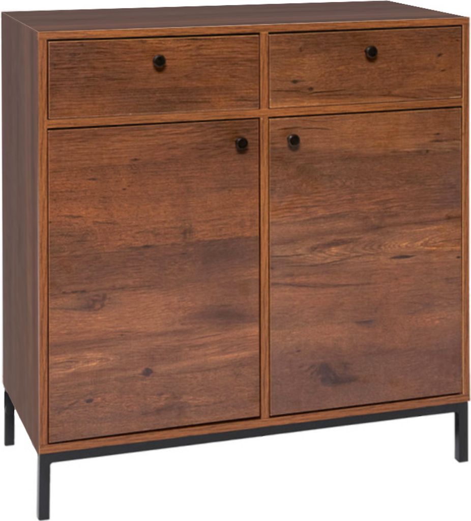 Kommode Highboard Industrial Design 2 Schubladen 2 Türen 85 x 35 x 90 cm Wohnzimmer Schlafzimmer