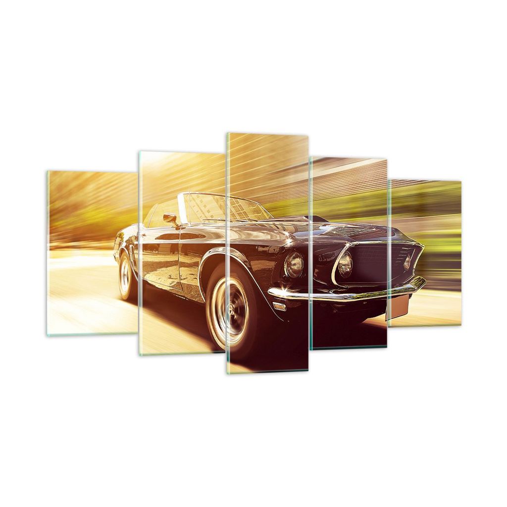 Bilder auf glas - Auto Cabrio - 160x85cm - Glasbilder - Wandbilder - Bilder - Kunstdruck - zum Aufhängen bereit - Wanddekoration aus Glas - Glas B...