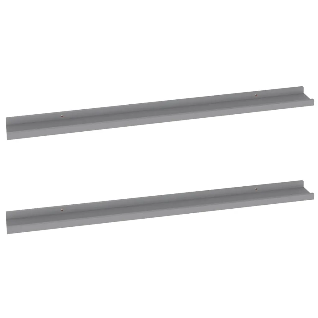Set 2 Mensole 100x9x3 cm Grigio | Arredo Minimalista Contemporaneo