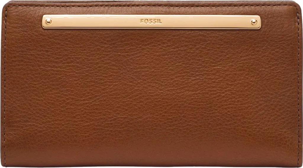 Portafoglio Fossil Liza Slim Bifold Pelle Marrone con 12 Slot Carte