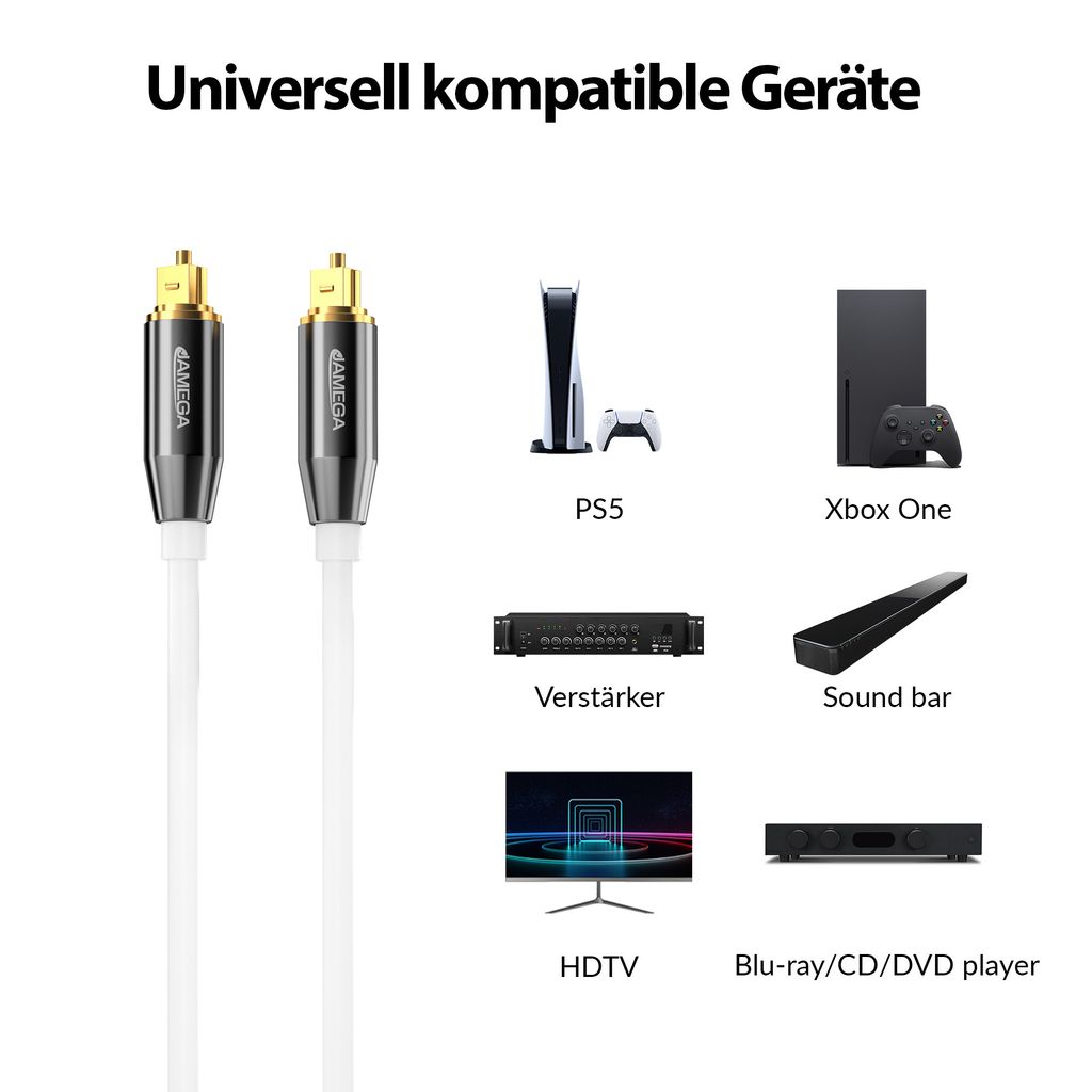 Toslink Premium Kabel - Optisches Audiokabel LWL SPDIF Produktbild 3