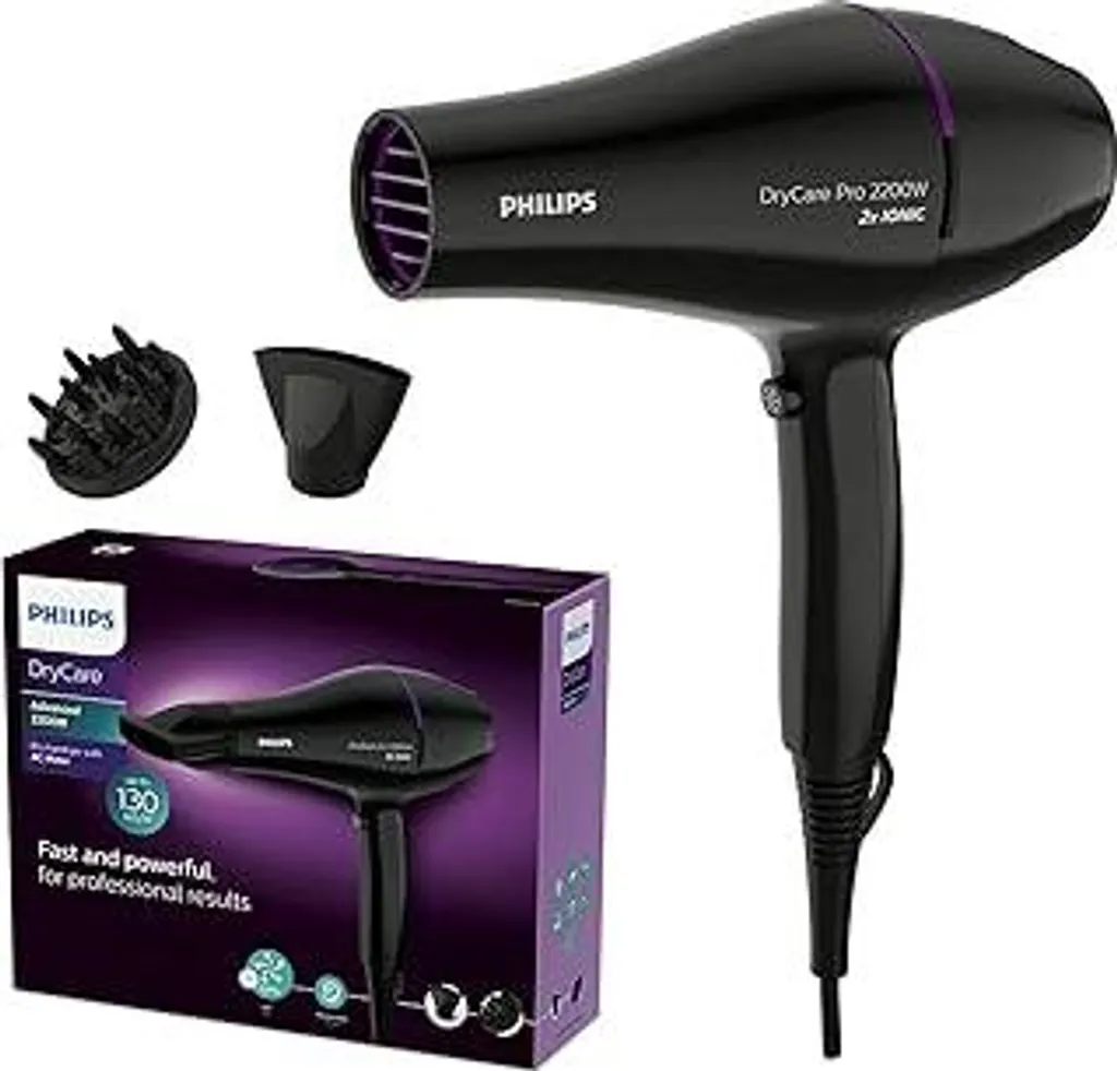 Asciugacapelli Philips BHD274/00: Motore AC Pro e 130km/h di Potenza