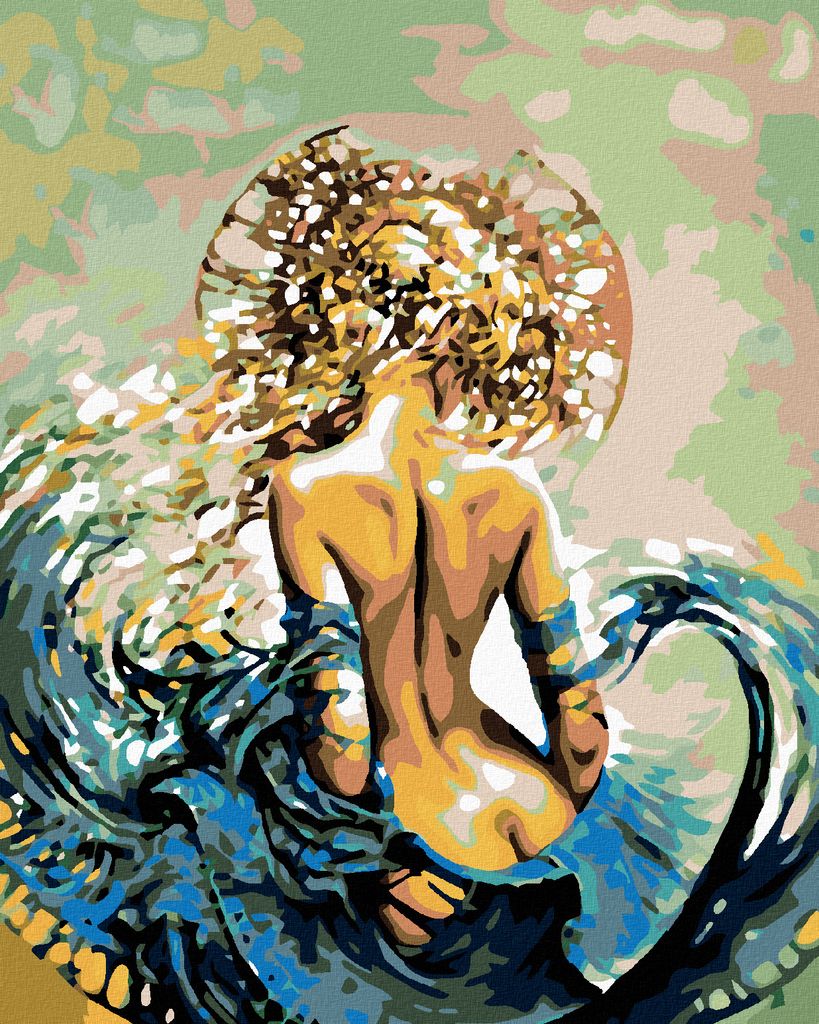 Diamondi - Diamond painting - FRAU IN WELLEN, 40X50 cm, ohne Keilrahmen