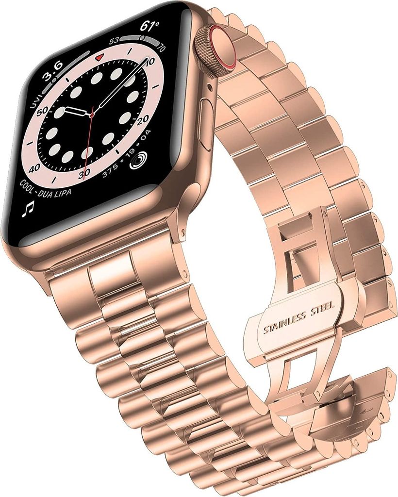 Strap-it Apple Watch Presidential Stahlband (Roségold) Produktbild 