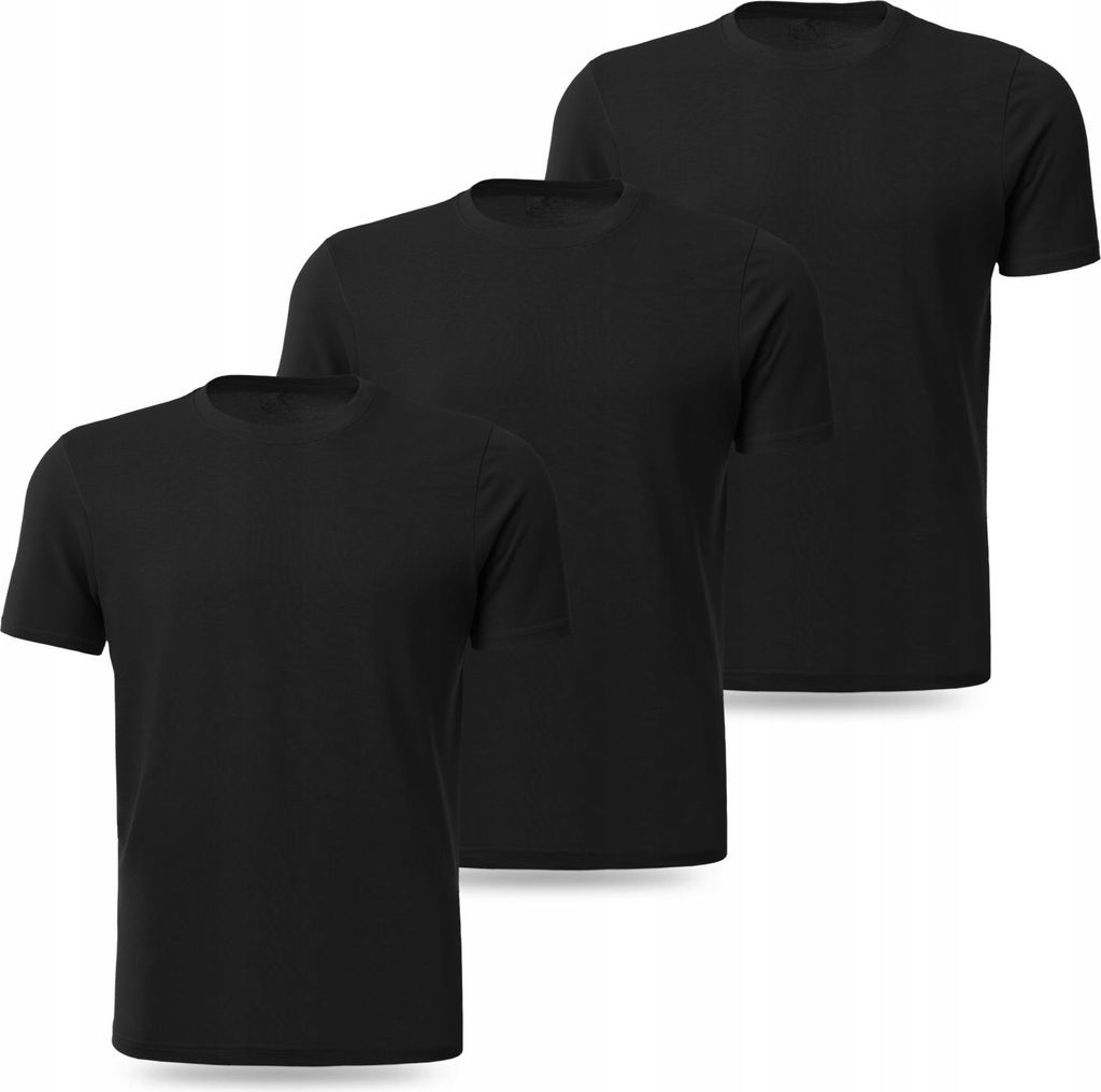 MEN'S T-SHIRT Schwarz Klassische MORAJ Baumwoll-T-Shirts 3er-Set. XXL