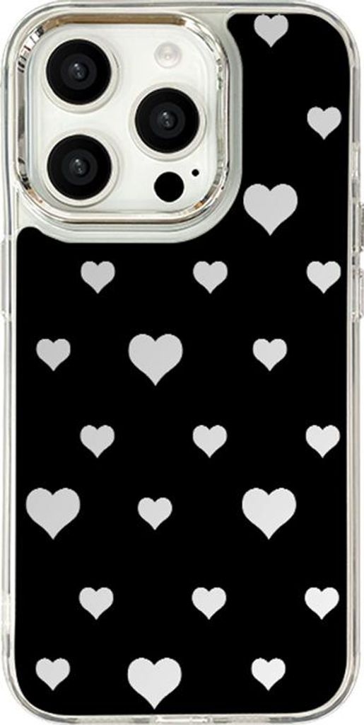 INF Verspiegelte Handyhülle für iPhone 14 Pro Max - Schwarzes Herz