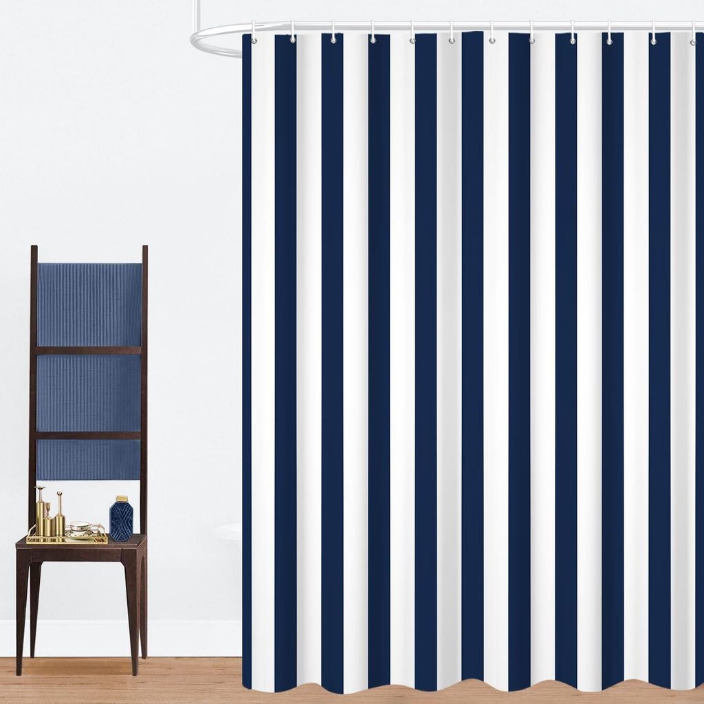 Solidchoice – Duschvorhang, 180 x 200 cm, Marineblau und Produktbild 