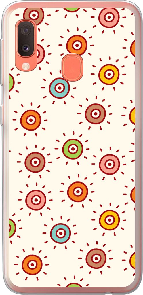 MuchoWow Handyhülle Schutzhülle Hülle für Telefoonhoesje Samsung Galaxy A20e Muster - Sonne - Punkte - Mädchen - Kinder - Kinder Silikon Sof...