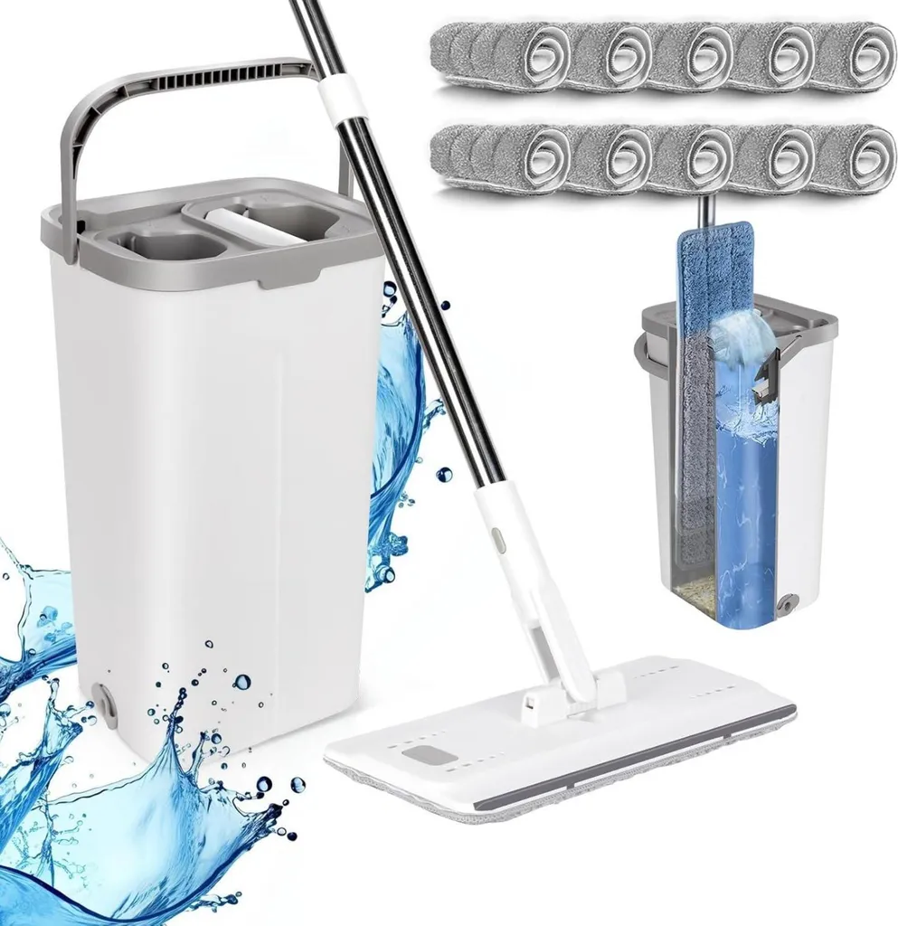 Kit Pulizia Pavimenti Industriale per Casa - 10 Ricambi Microfibra