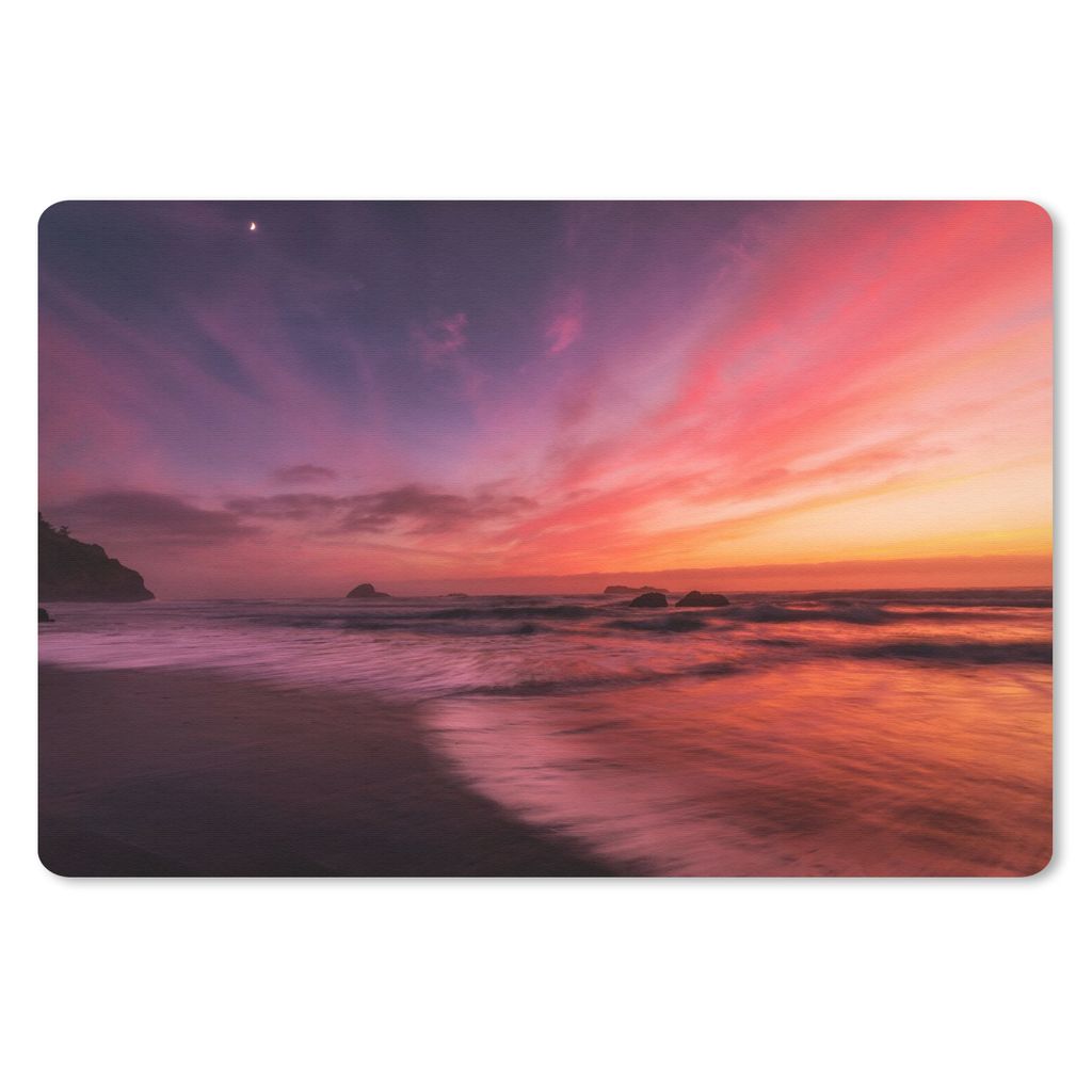 MuchoWow Mauspad Mousepad Strand - Meer - Natur - Abend 27x18 cm - Mousepads - Maus Mat - Pad - Mausunterlage - Büroartikel - Desk Matten