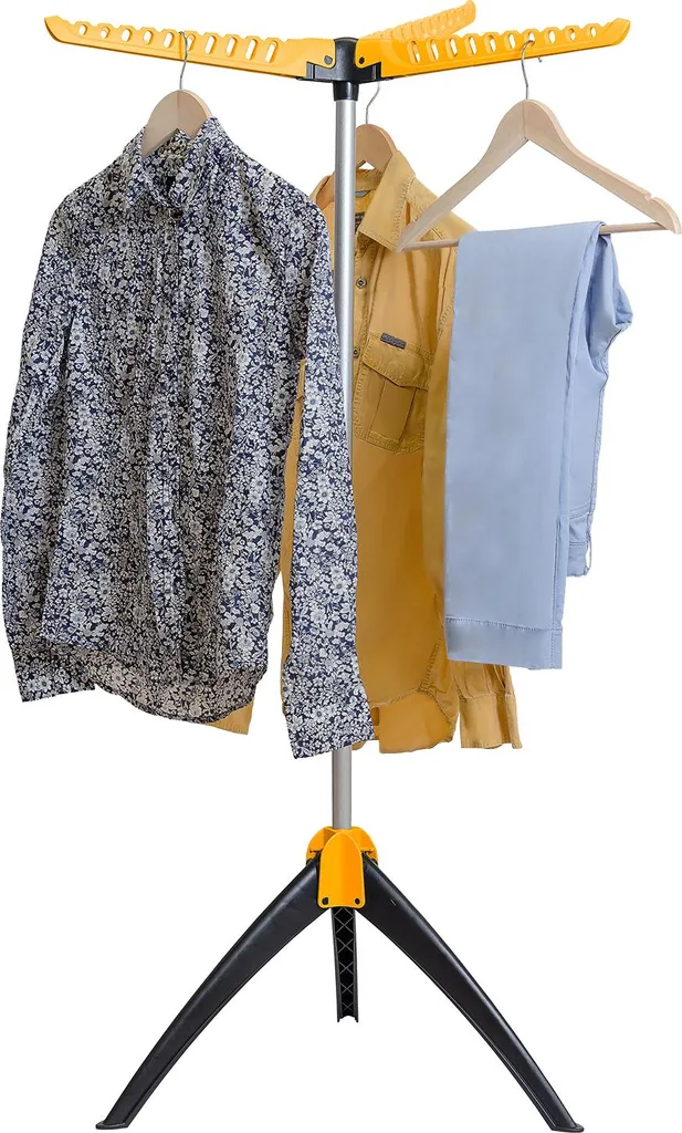 Tour de séchage à linge 3 bras modulable en acier traité 60x57x130cm gris