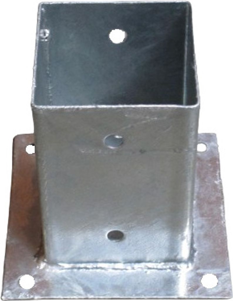 Pfostenhülse Aufschraubhülse für Pfosten 9x9 cm mit Bodenplatte