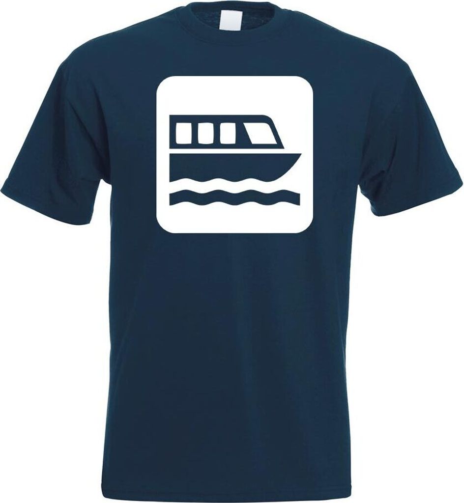 Kiwistar - T-Shirt - Navy - Fährhafen Fähre Piktogramme Herren Funshirt Bedruckt Design Sprüche Spruch Motive - mit Motiv Bedruckt - Funshirt De...