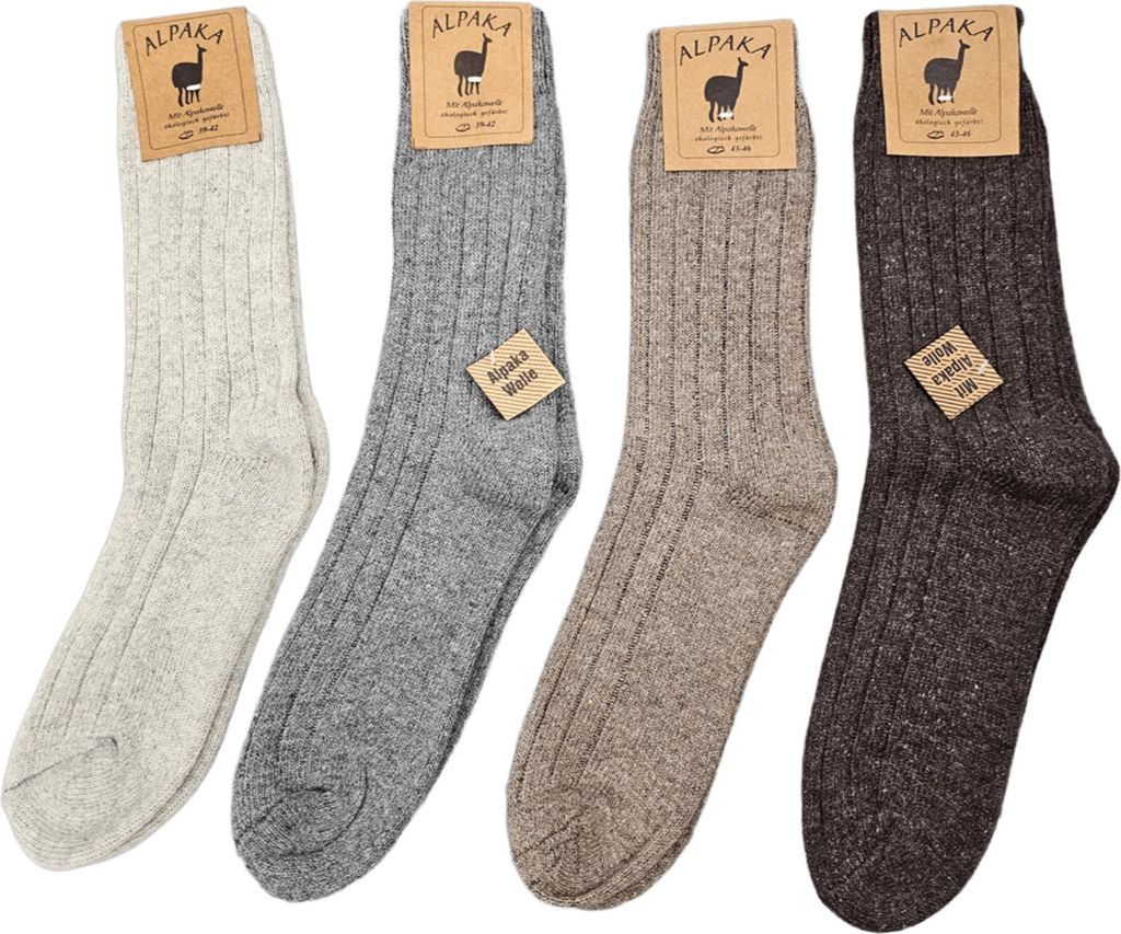 Alpaka Wollsocken – Dünne Socken, Braun 35-38