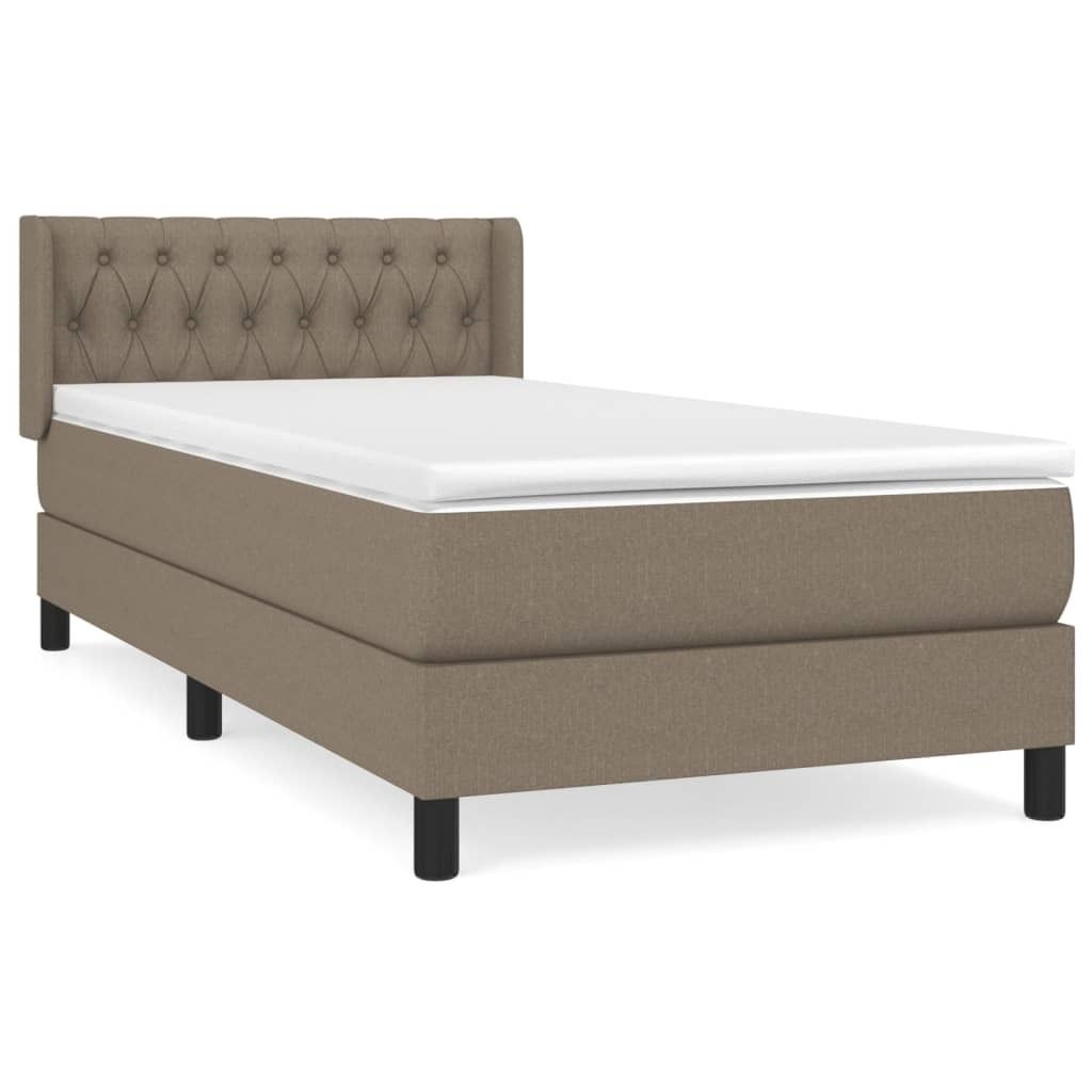 SYFAX Boxspringbett mit Matratze Taupe 90x200 cm Stoff