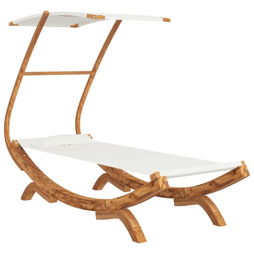 Letto a Capanna 100x190 Legno Massiccio Curvato Crema Design Moderno