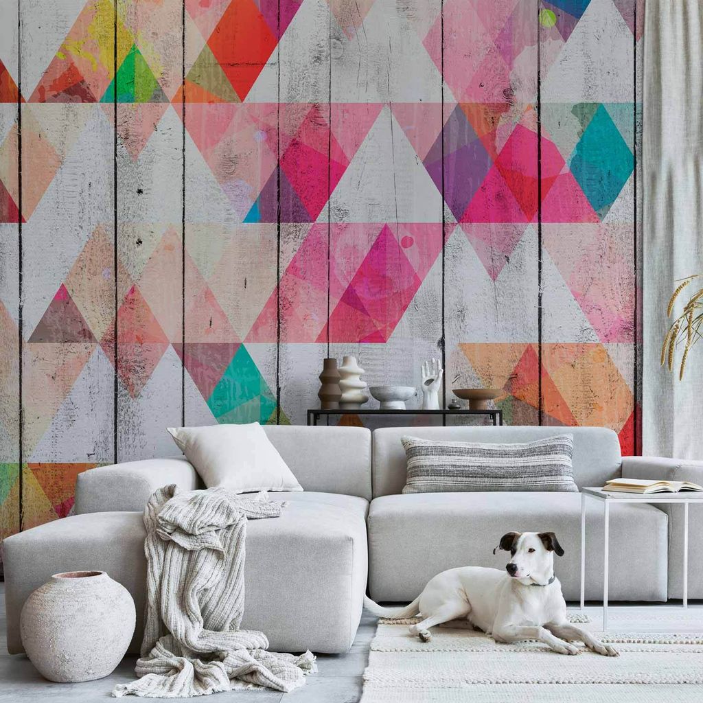 Vlies Fototapete - Rainbow Triangles 150x105 cm Muster f-B-0144-a-a