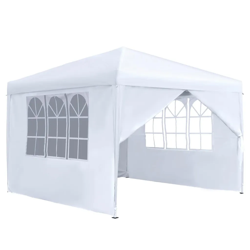 Tente de jardin NAIZY 3x3m anti-pluie et vent avec 4 parois pleines