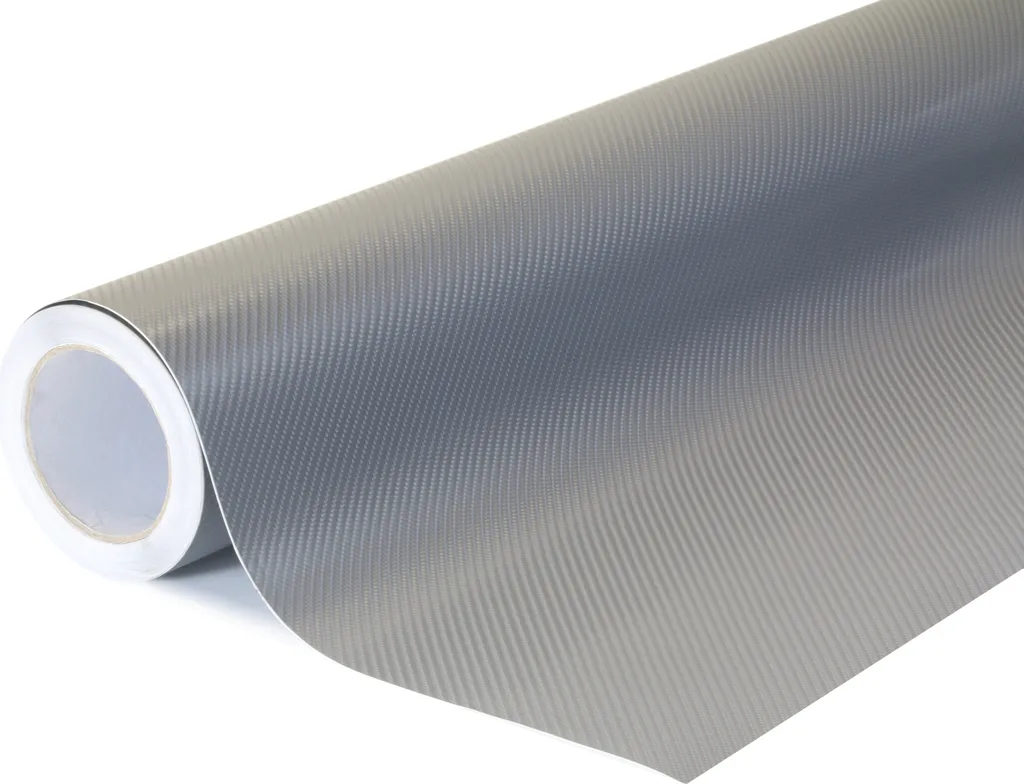 Rouleau de vinyle adhésif gris foncé effet carbone 4D 152x500cm Premium