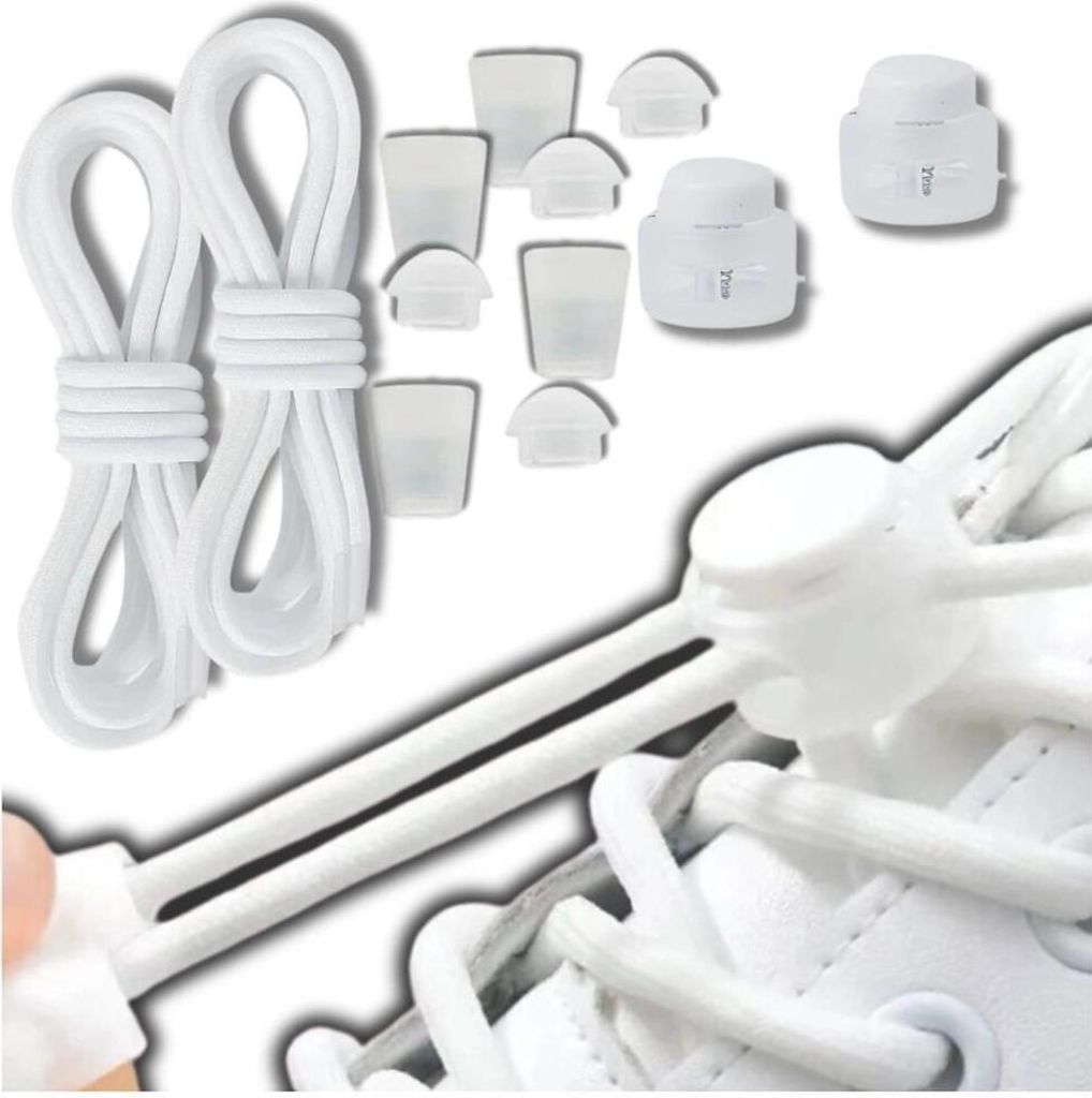 Elastische Schnürsenkel ohne Bänder mit weißem Keder