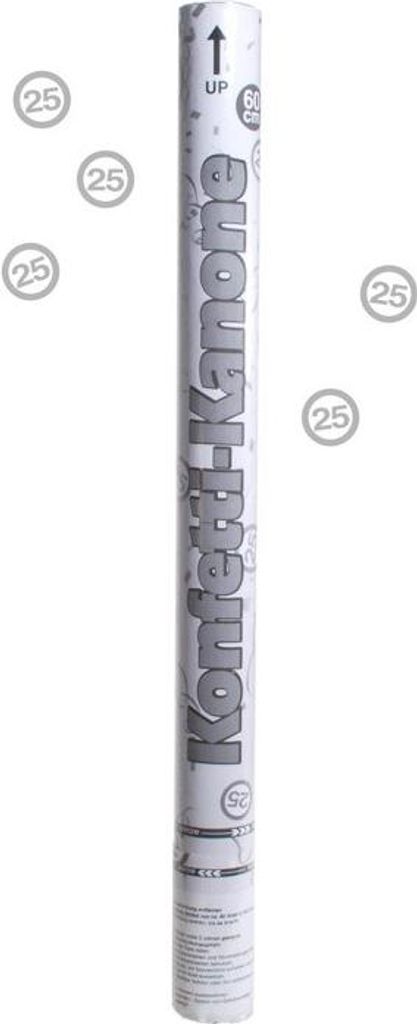1 Shooter Konfetti-Kanone silberne Hochzeit Kunststoff 60 cm Füllung ca 40 g