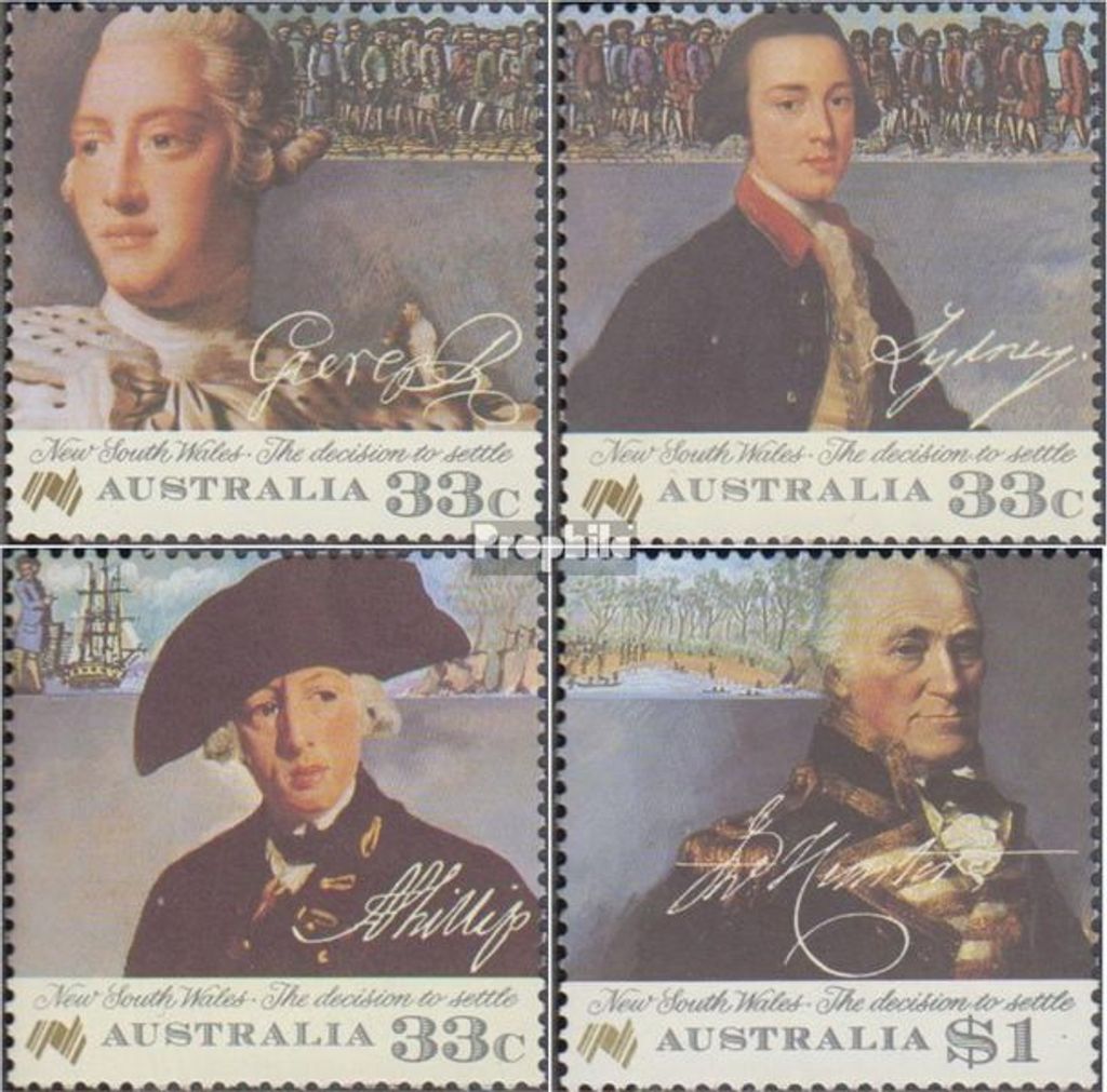 Briefmarken Australien 1986 Mi 984-987 (kompl.Ausg.) postfrisch Kolonisation von Australien